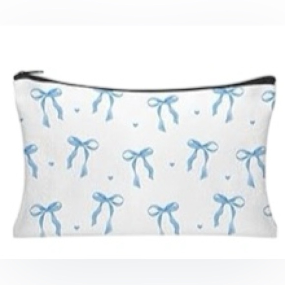 Blue Bow Makeup Bag